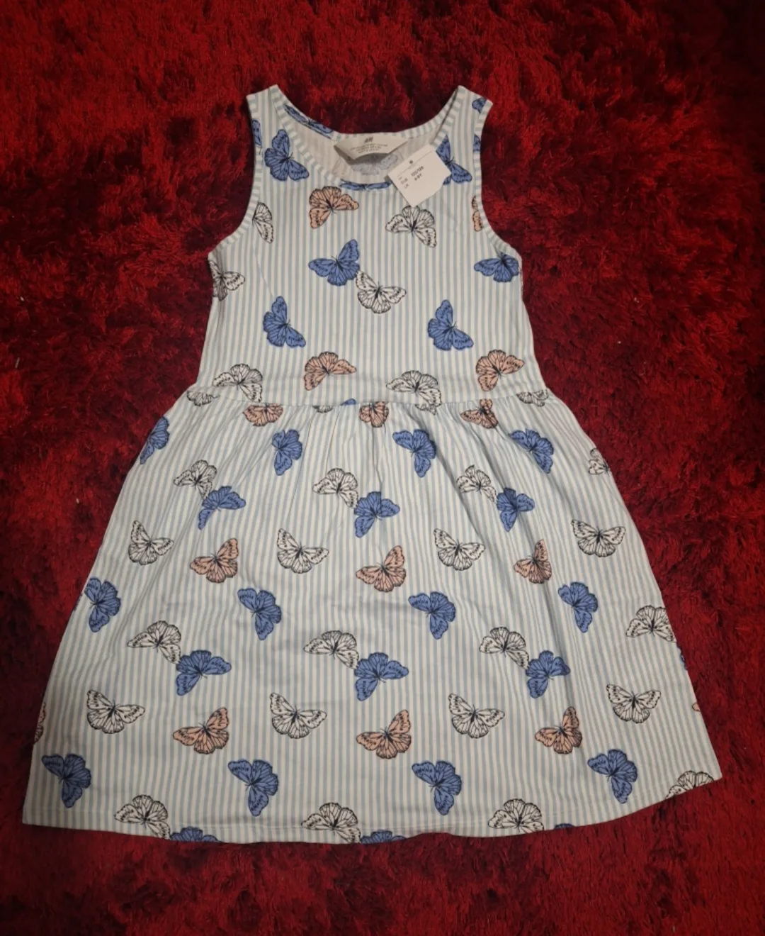 H&M Girls Dress - Size 6-8Y - Butterfly Pattern thumbnail