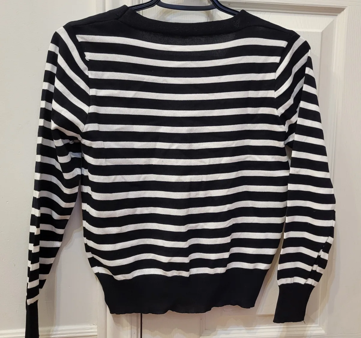 Striped Cardigan - Black and White image indicator(2)