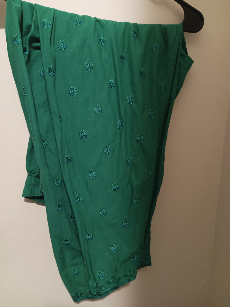 Green Embroidered Kurti with Pants ethnic brand - photo 4