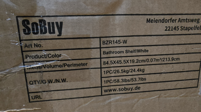 SoBuy White Corner Bathroom Shelf - photo 2