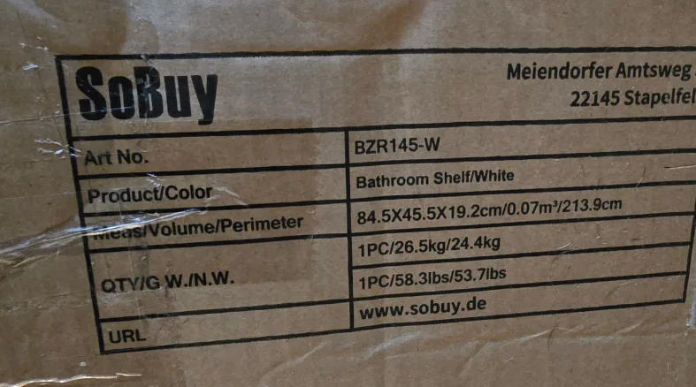 SoBuy White Corner Bathroom Shelf image indicator(2)