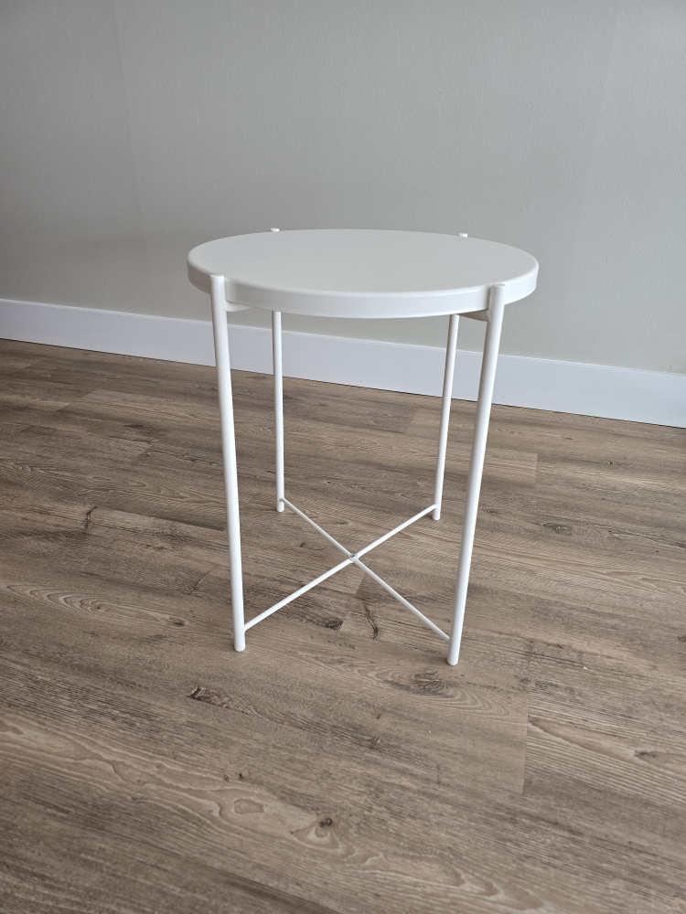 White Round Side Table