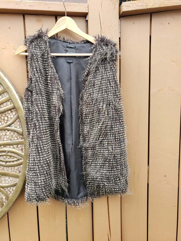 Guess Faux Fur Vest Med