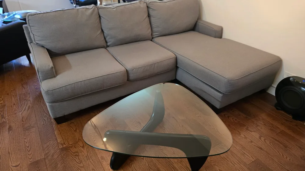 Gray Sectional Sofa with Chaise Lounge thumbnail