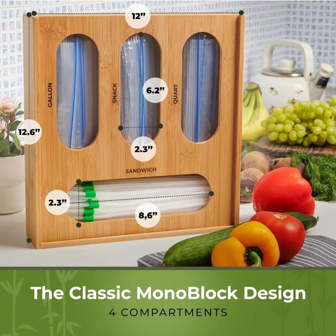 Bamboo Ziplock Bag Organizer thumbnail