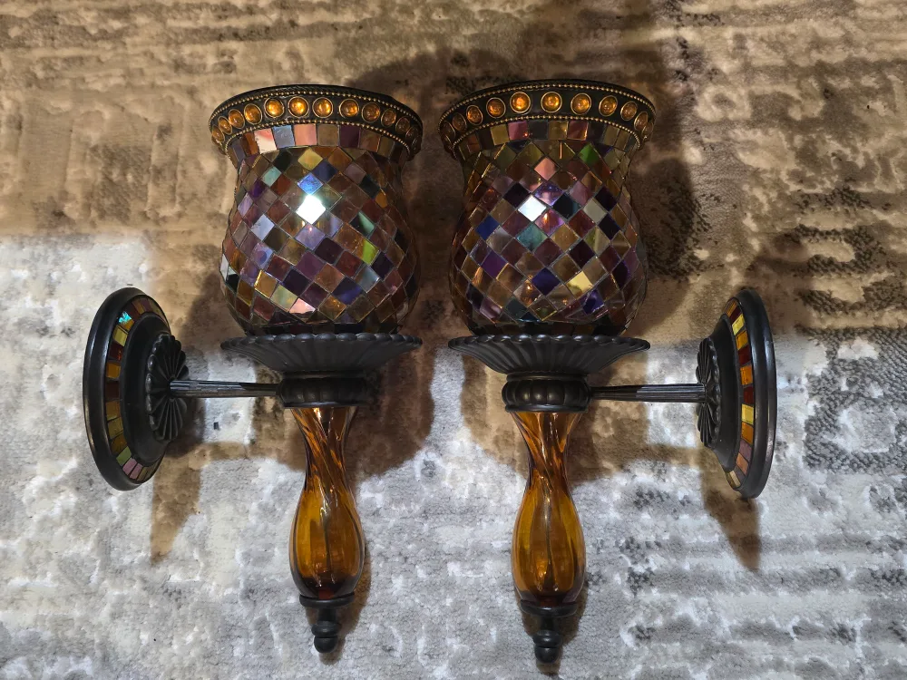 Partylite Mosaic Wall Sconce Candle Holders thumbnail