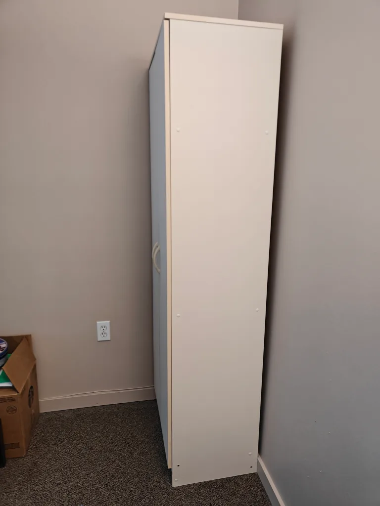 Tall White Storage Cabinet with Shelves image indicator(6)