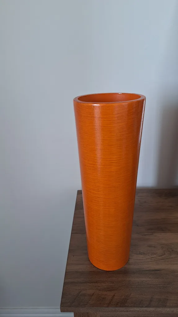 🧡 Orange Decorative Vase - Wood thumbnail