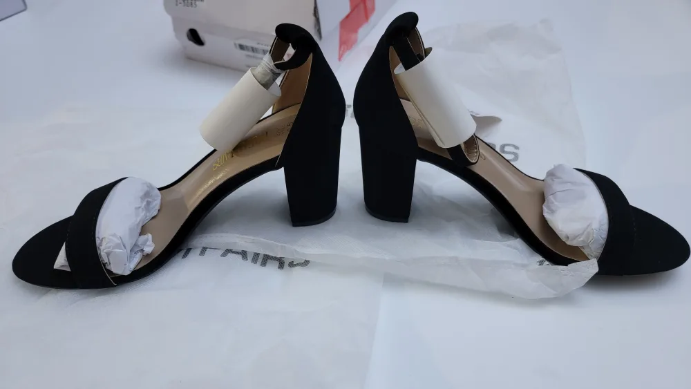 Dream Pairs Womens Chunk Low Heel Pump Sandals, Black Nubuck 6.5 image indicator(8)