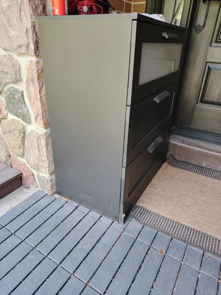 IKEA Hemnes Black-Brown 3-Drawer Chest image indicator(2)