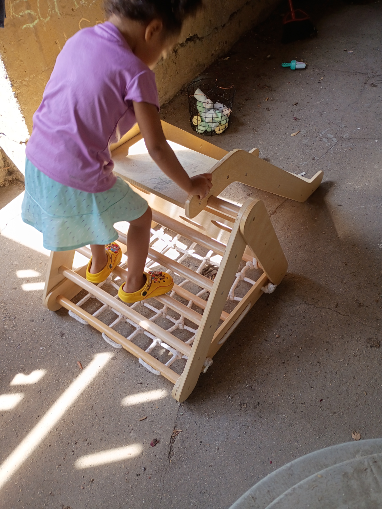 Wooden Climbing Triangle with Slide. 10 bucks. - photo 3