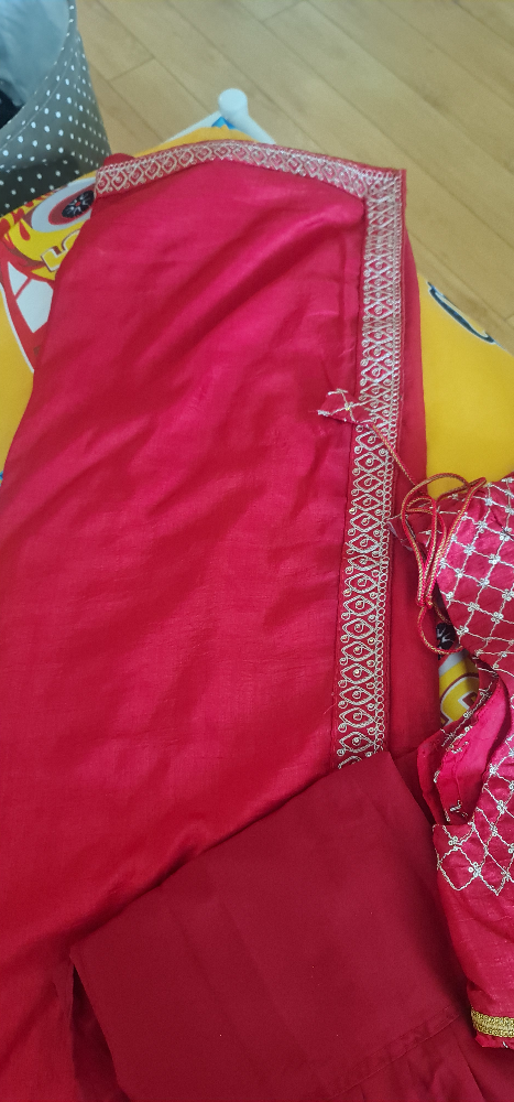 Brand New Red Saree indian - photo 3