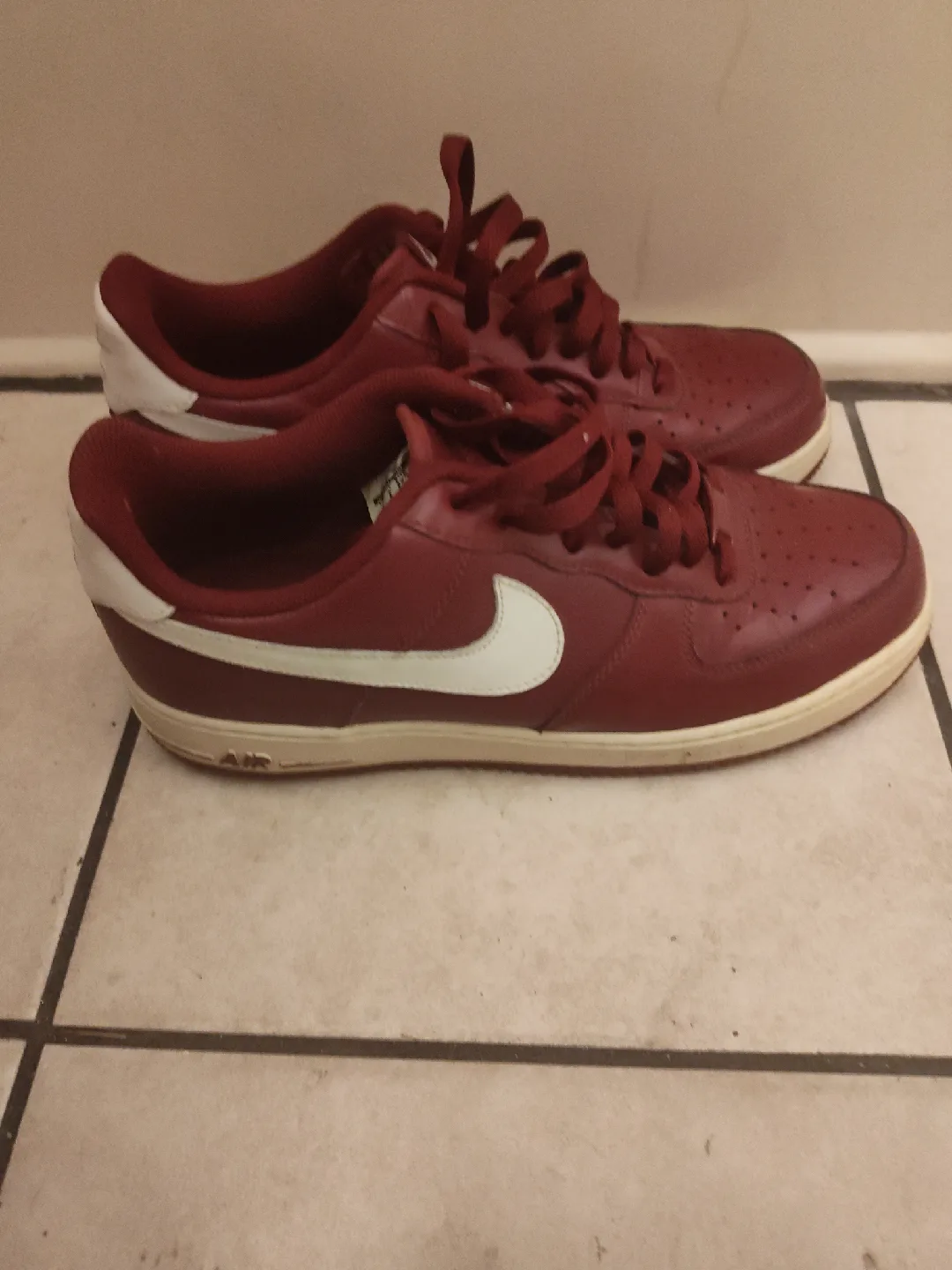 Nike Air Force 1 Maroon Sneakers (SIZE 9) image indicator(3)