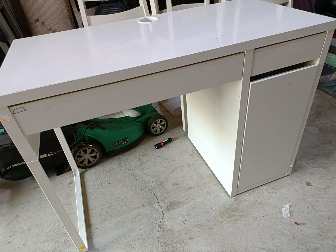 IKEA White Desk with Drawer - photo 4