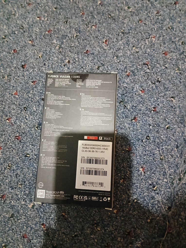 New T-Force Vulcan DDR5 32GB (2x16GB) 6000MHz - photo 2