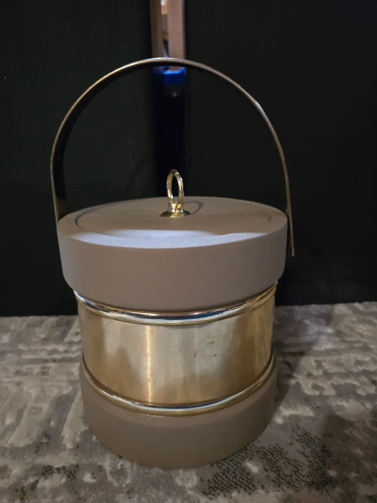 Vintage Ice Bucket with Lid and Handle thumbnail