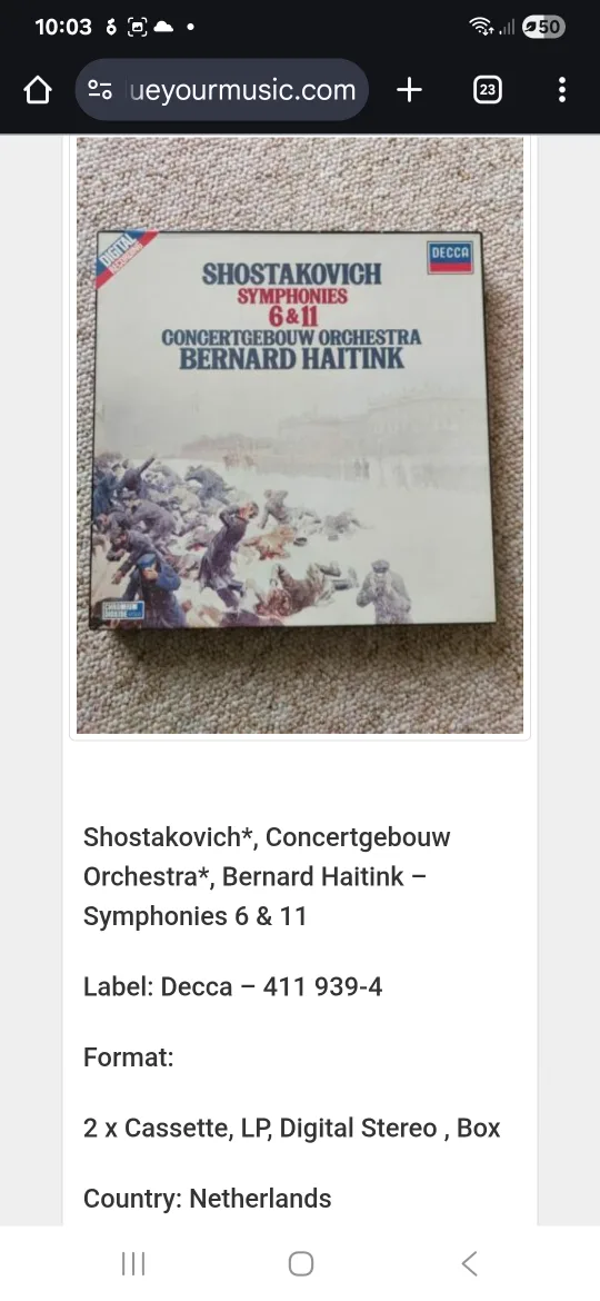 Shostakovich Symphonies 6 & 11 Cassette Tapes Set image indicator(7)