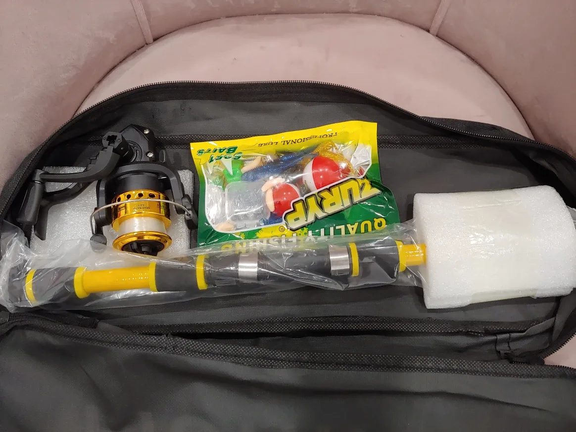 Fishing Rod Combo, NEW, Telescopic, Reel, Line, Carrying Bag image indicator(5)