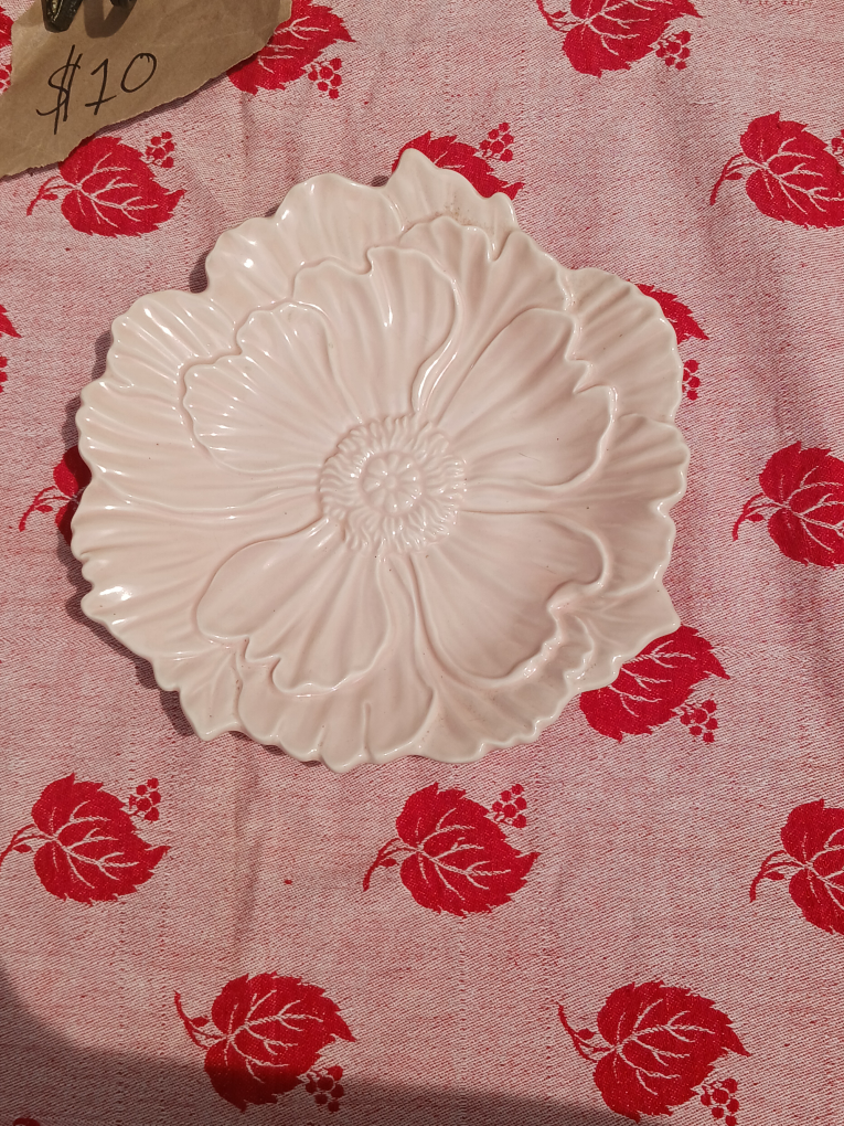 Flower Shaped Plate - White Ceramic