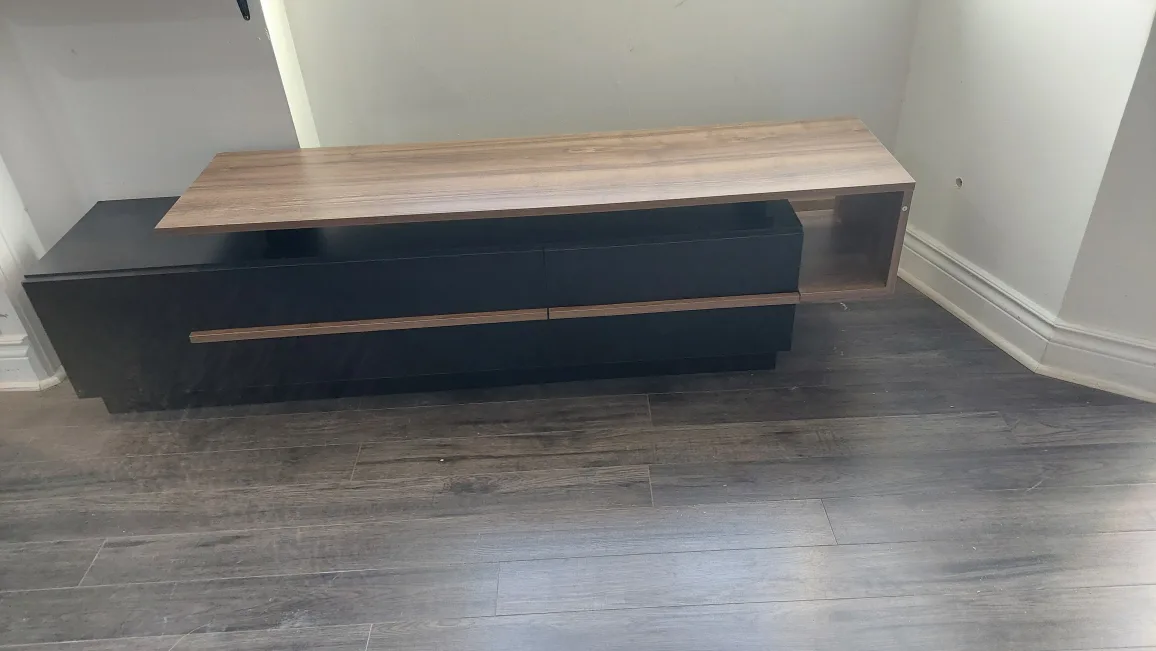 Modern Black & Wood TV Stand thumbnail