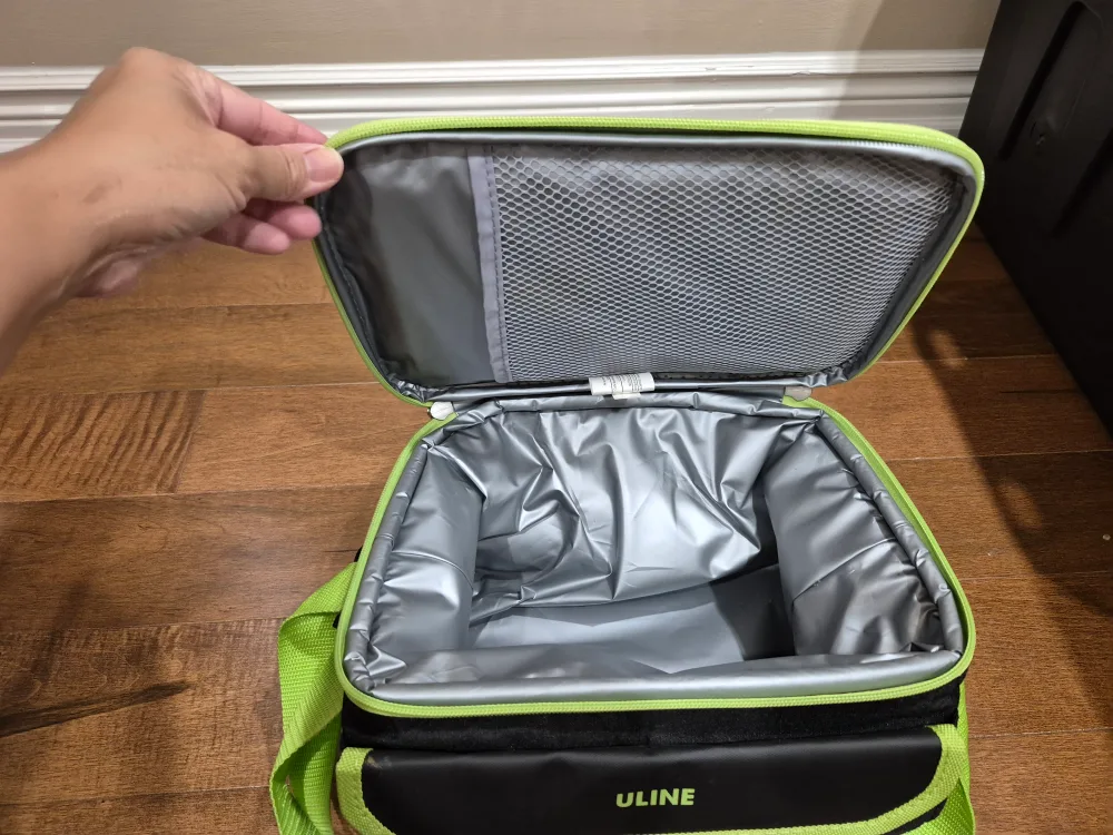 Uline Insulated Lunch Bag - Black & Green image indicator(3)