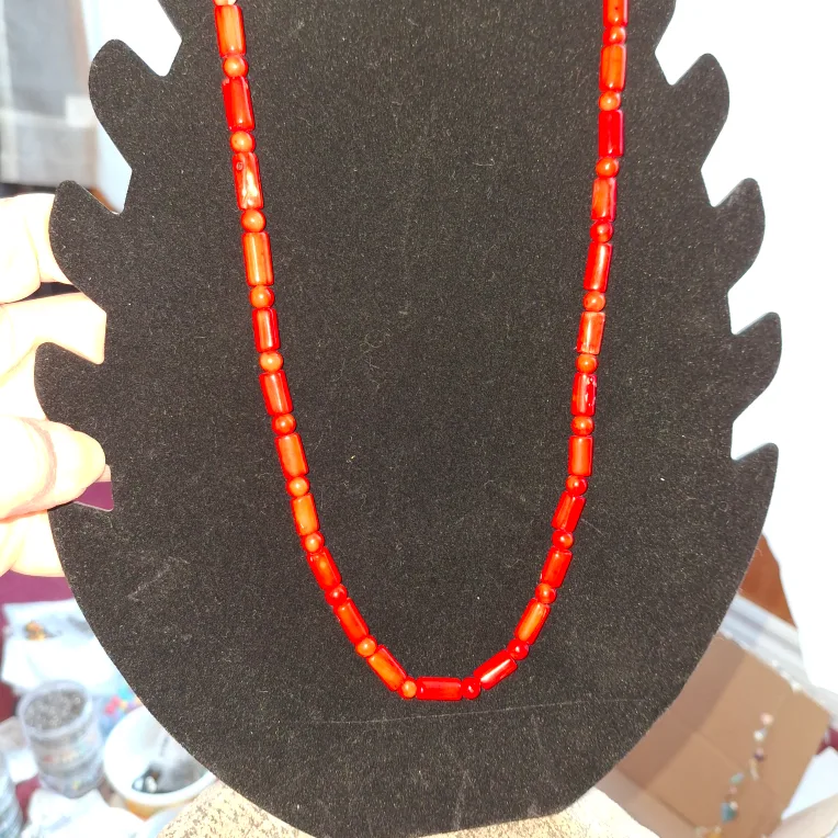Red Coral Beaded Necklace thumbnail