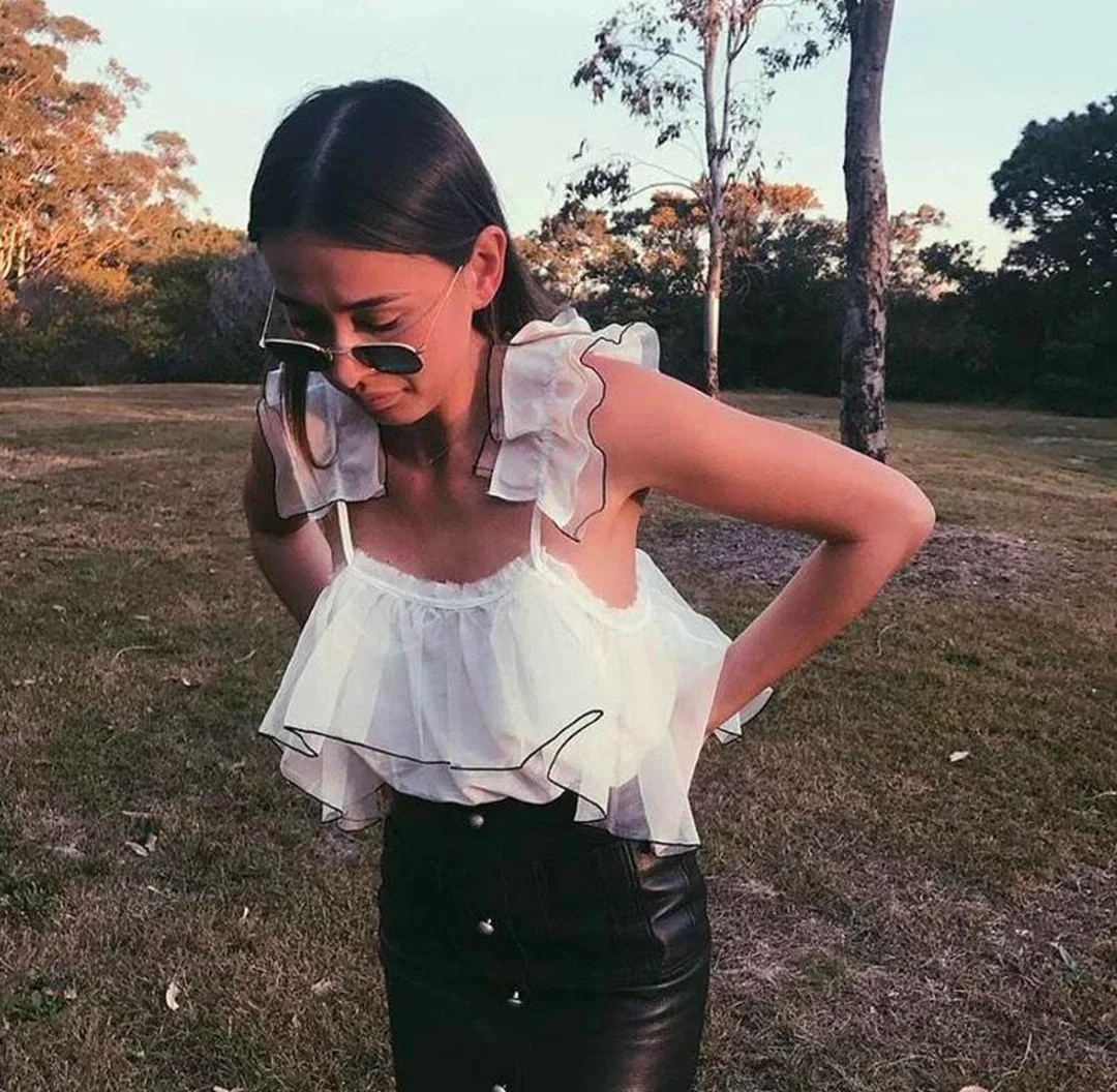 White Ruffle Top thumbnail