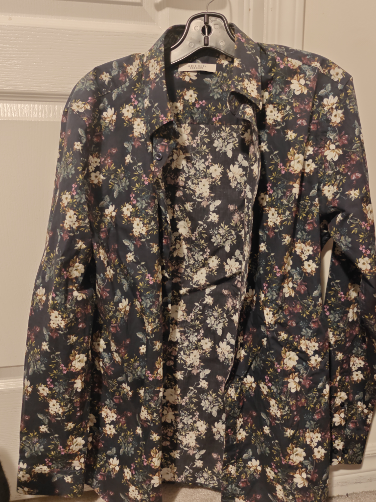 Floral Print Long Sleeve Button-Up Shirt