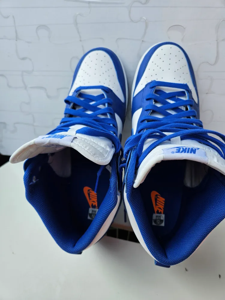 Nike Dunk High Blue/White Shoes (Size 12) image indicator(5)