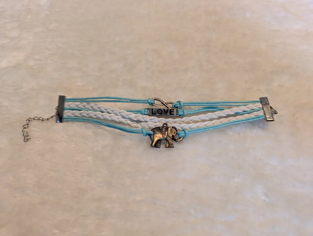 Elephant Charm Bracelet - Blue & White image indicator(2)