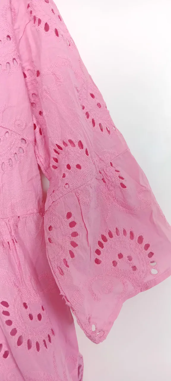 Brand New Eyelet Embroidery V-Neck Maxi Dress w/ Tag image indicator(3)