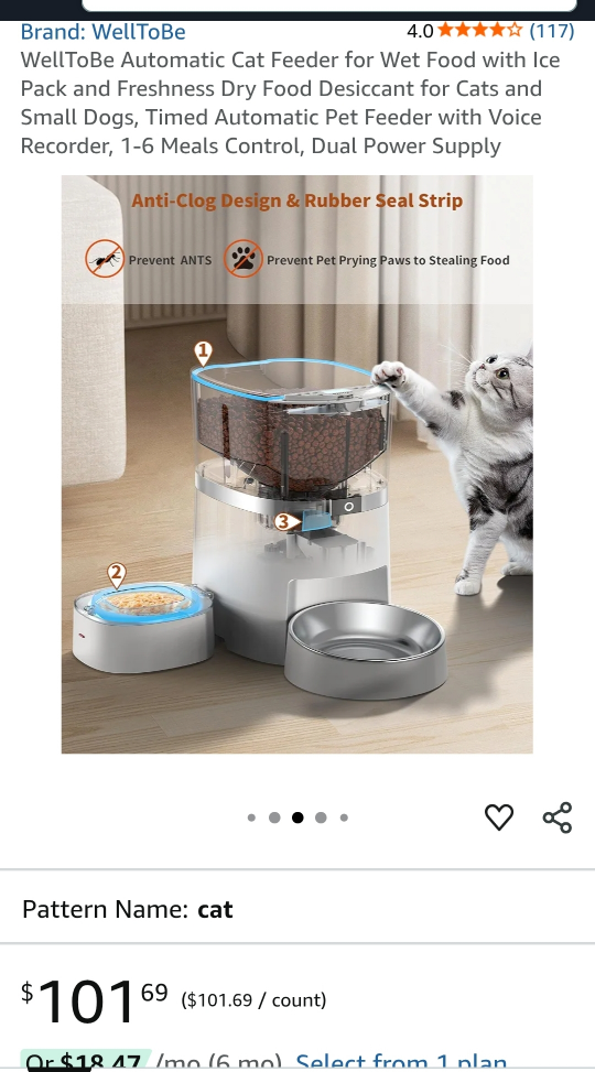 WelltoBe Automatic Cat Feeder - Dual Power - photo 3