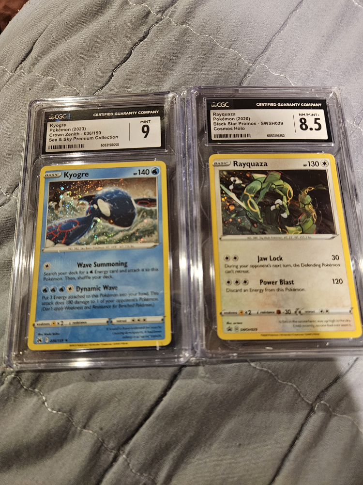 CGC Graded Pokemon Cards: Kyogre & Rayquaza