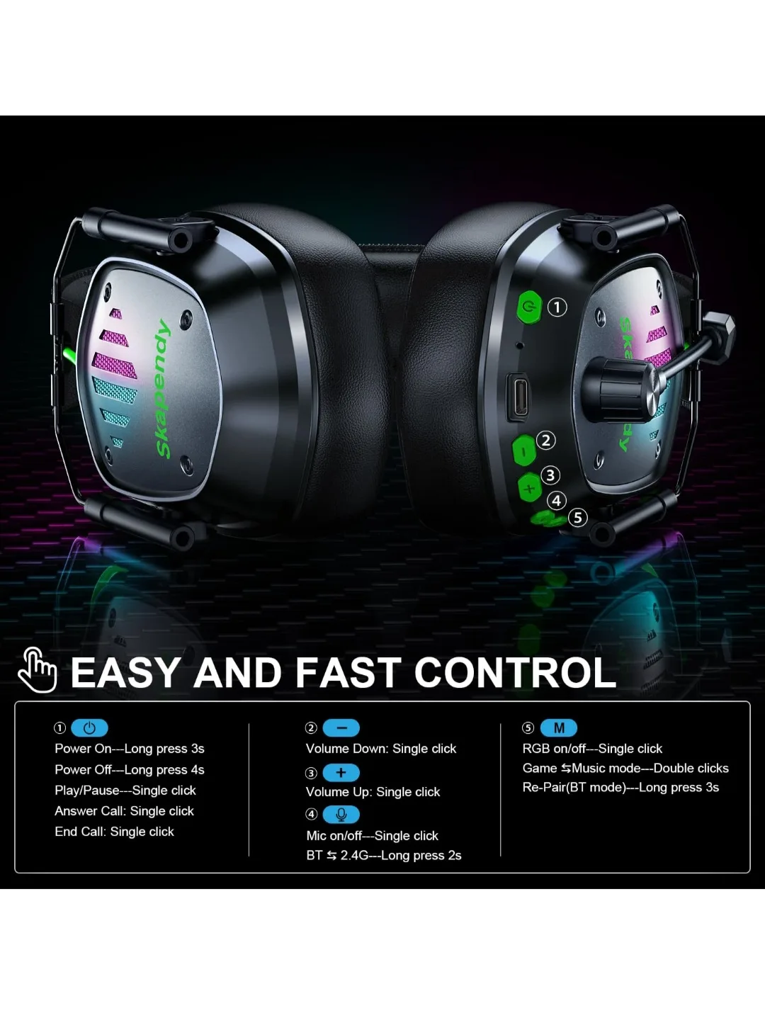 Skapendy Gaming Headset image indicator(7)