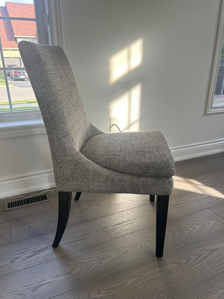Upholstered Dining Chairs- Grey - 6 chairs - $80 each