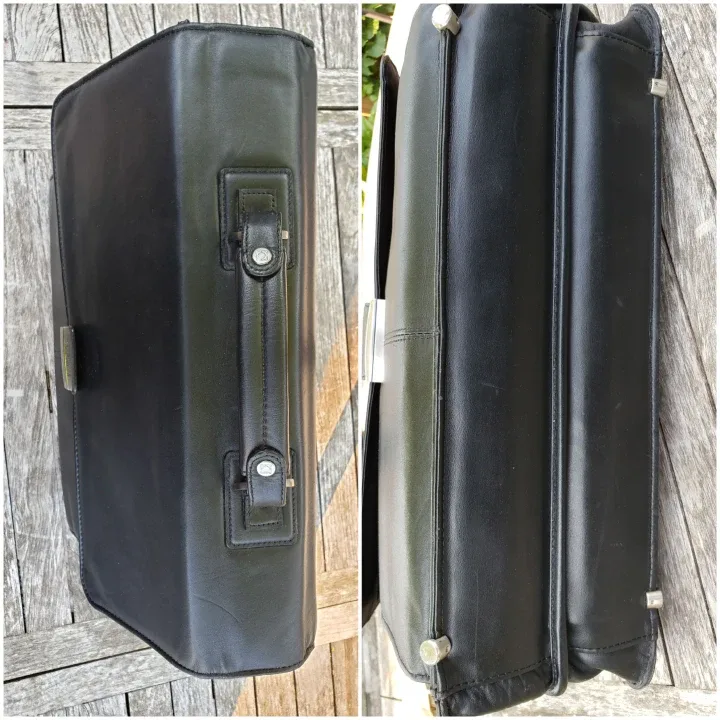 Kenneth Cole Reaction Black Leather Briefcase image indicator(2)