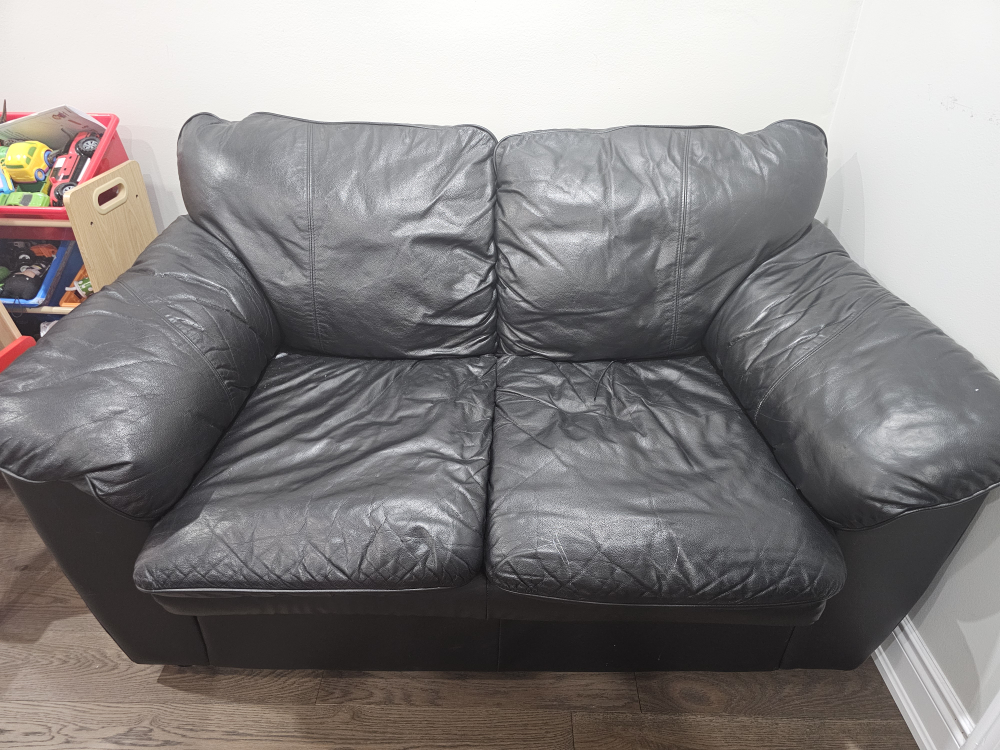 Leather Sofa - Black - photo 2