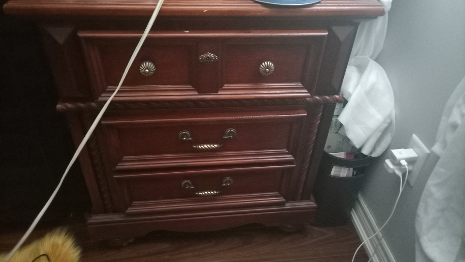 Wood Nightstand with 3 Drawers