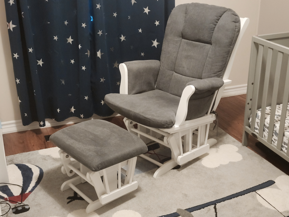 Glider Rocking Chair & Ottoman - Grey - photo 2