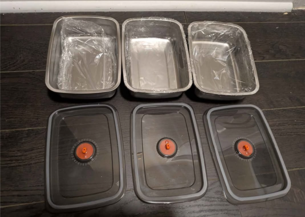 brand new 3 Stainless Steel Food Containers with Lids (Set of 3) - photo 3