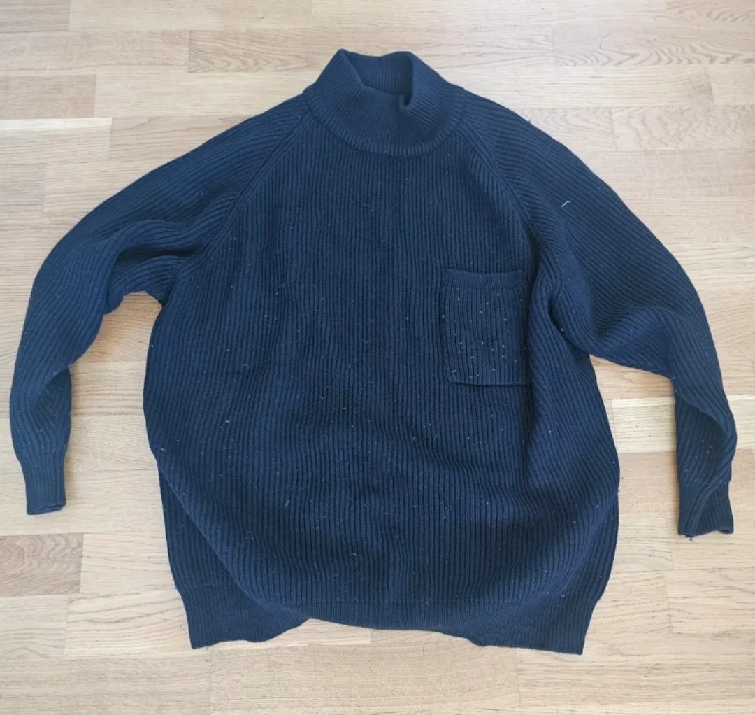 Black Knit Turtleneck Sweater