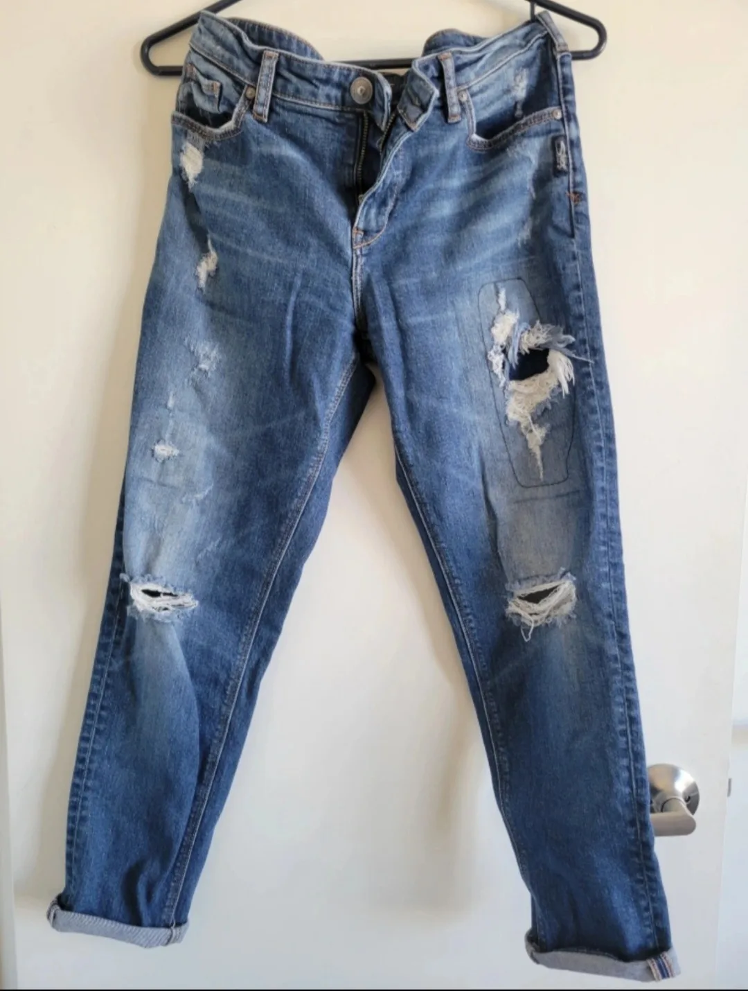 Silver crop jeans thumbnail