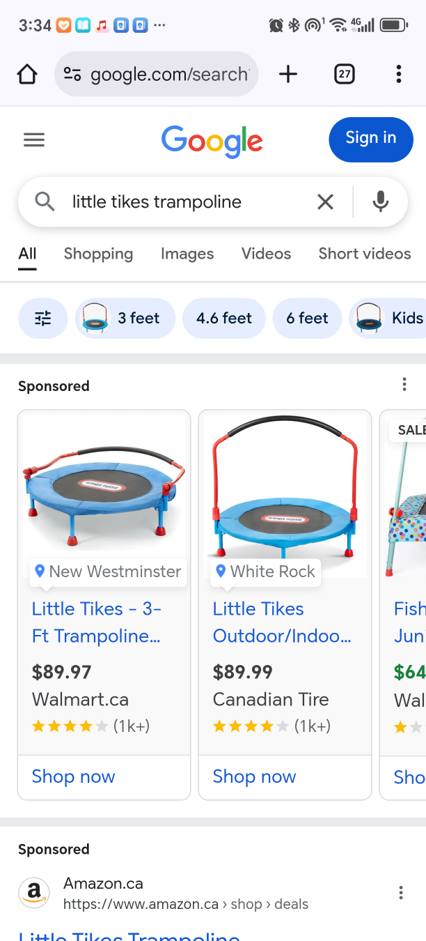 Little Tikes 3-ft Trampoline