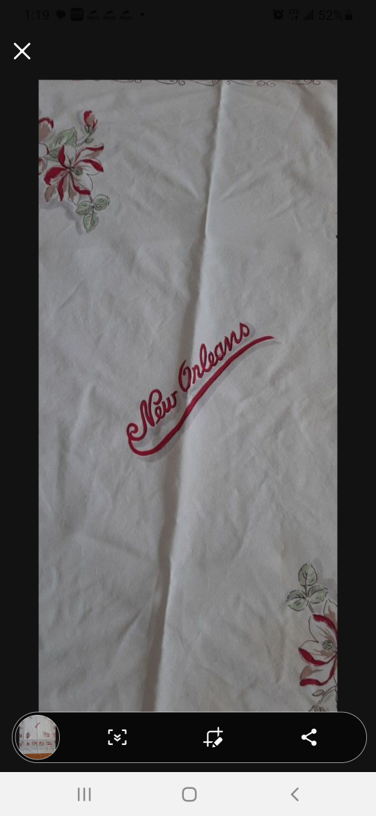Vintage New Orleans Souvenir Tablecloth