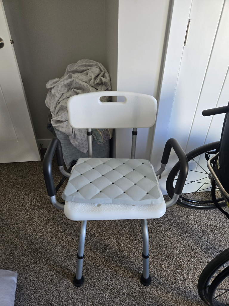 Adjustable Height Shower Chair with Back