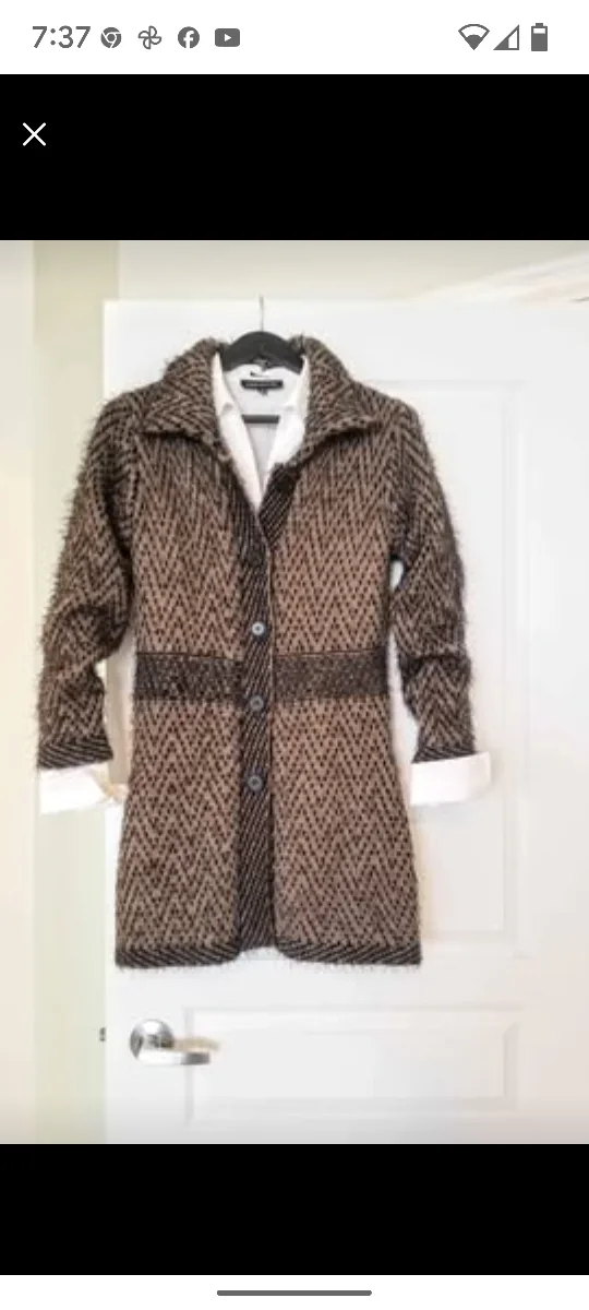 Brian Bailey Brown Knit Cardigan / Duster- Size S thumbnail