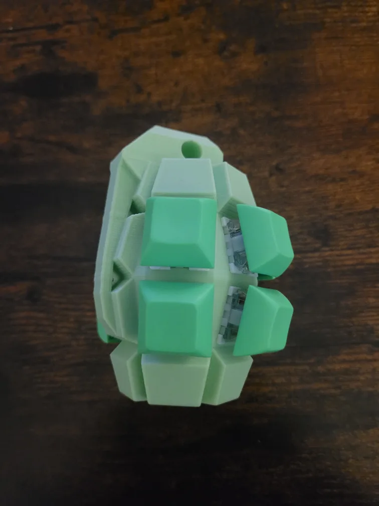 3D Printed Green Keycap Grenade Fidget Toy thumbnail