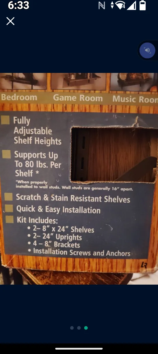 FORTILE Shelving 8"x24" Oak 2 Shelf Kit image indicator(3)