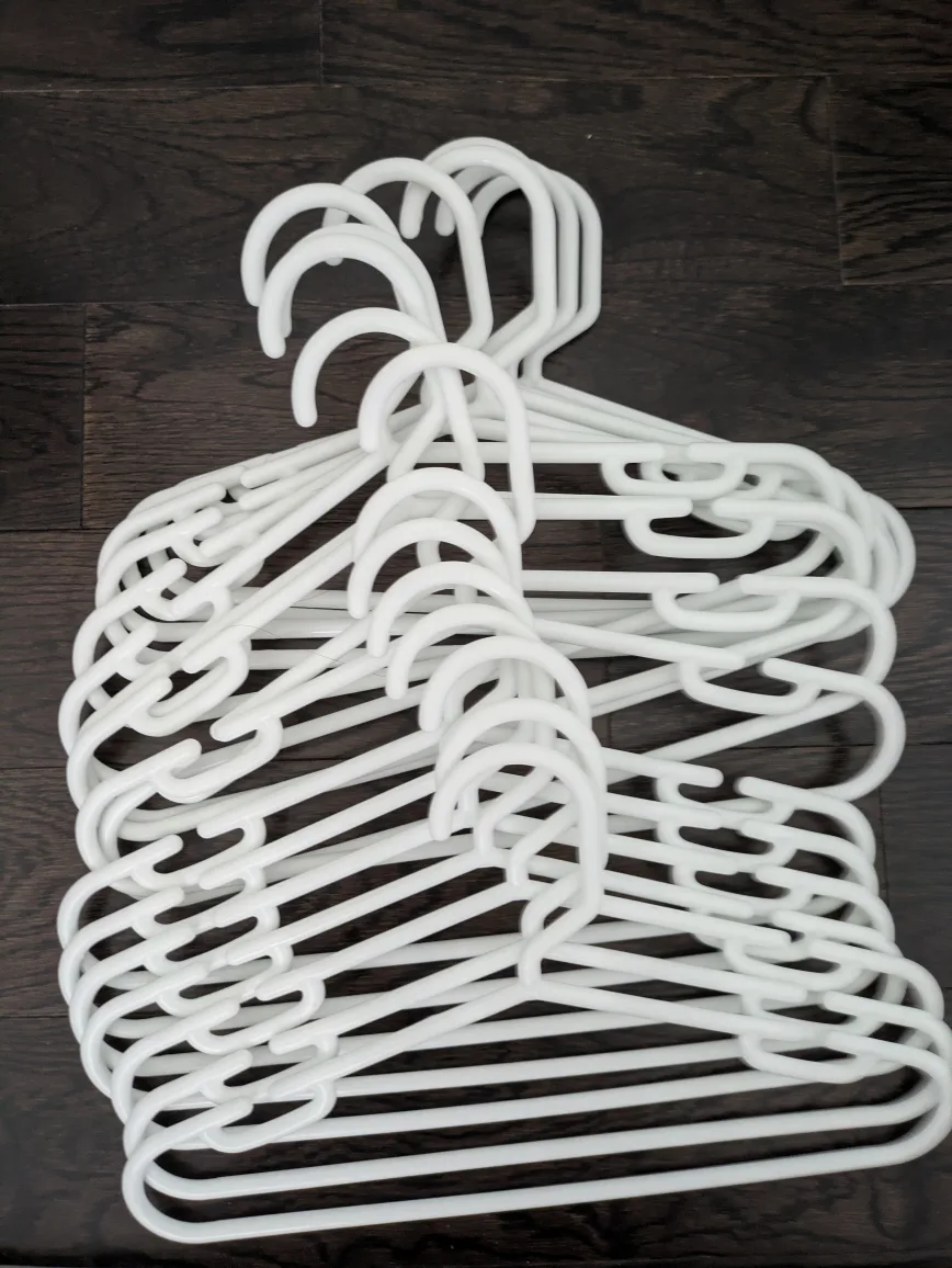 Kids White Plastic Clothes Hangers - Set of 29 thumbnail