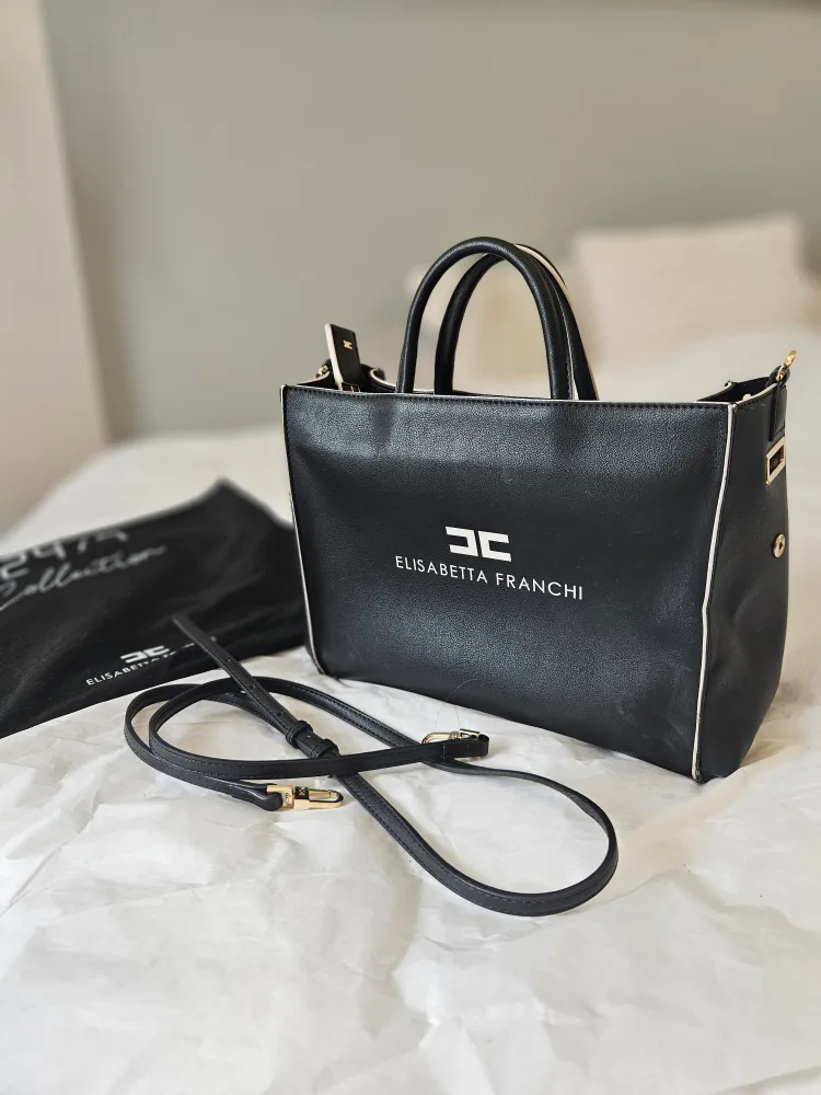 Elisabetta Franchi Black Tote Bag image indicator(10)